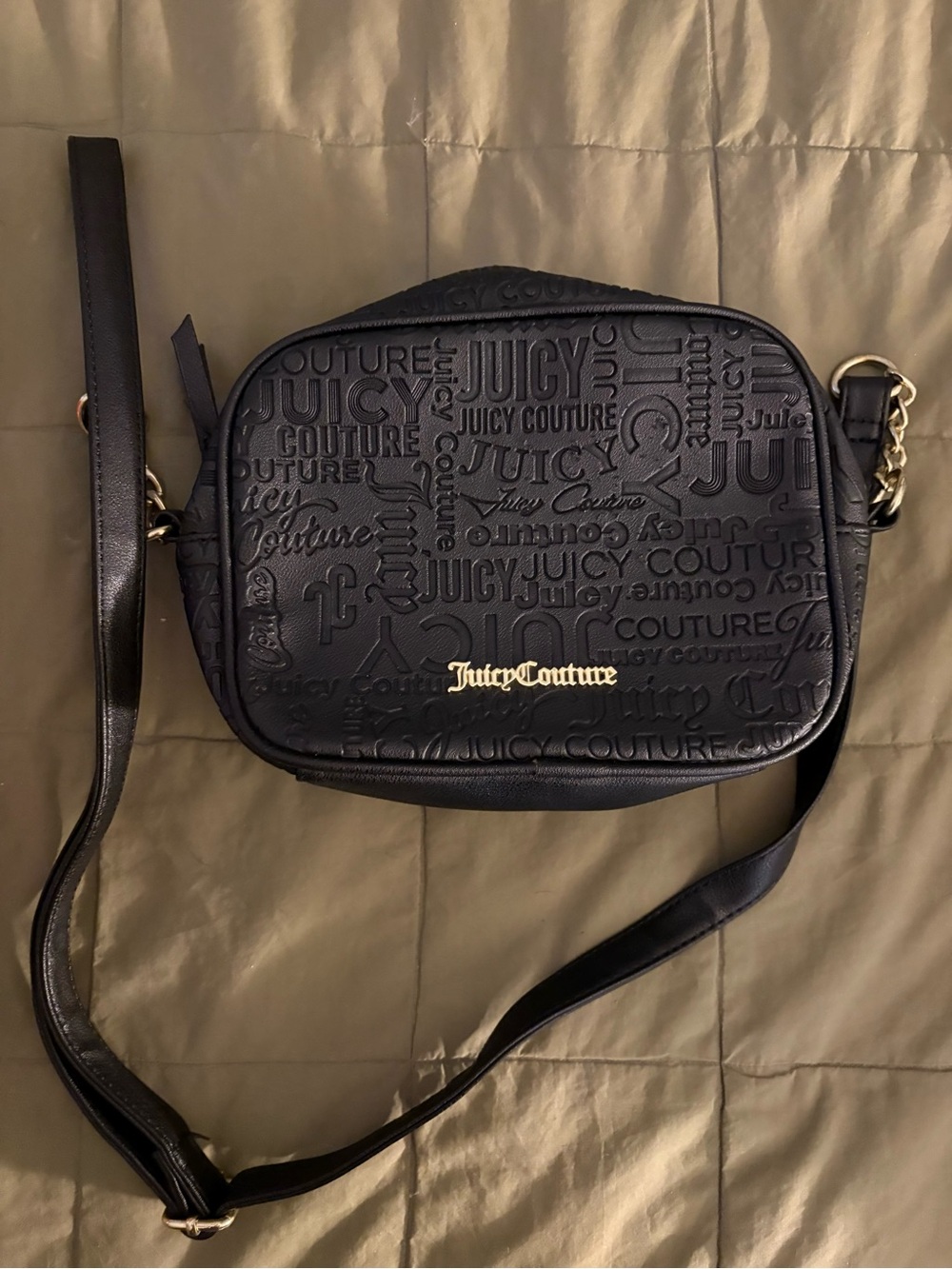 Juicy Couture Black Embossed Crossbody Bag